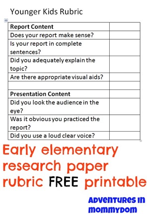 Writing a research report in elementary school