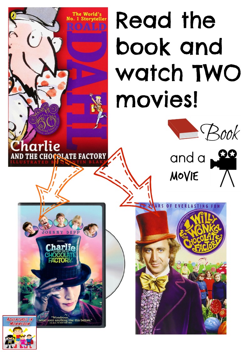 Charlie and the Chocolate factory book and a movie night