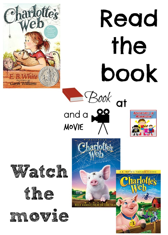 Charlotte's Web book and a movie background picture