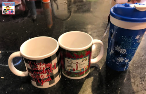 Christmas mugs bought for future white elephant gifts