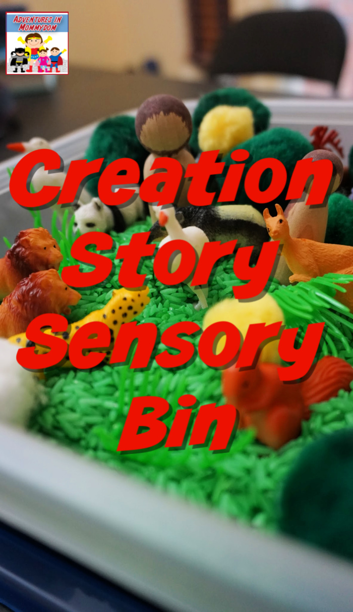 Creation story sensory bin #sensorybin #Biblestory #SundaySchool #kidmin