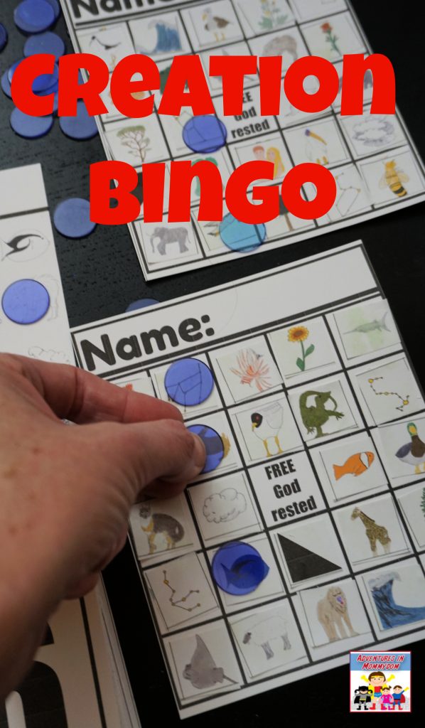 Learn the days of Creation with this Creation bingo game