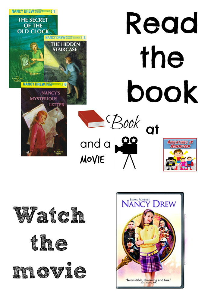 Nancy Drew book and a movie night