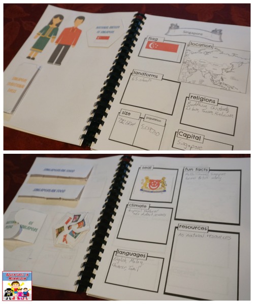 Singapore notebooking pages and lapbooking pages