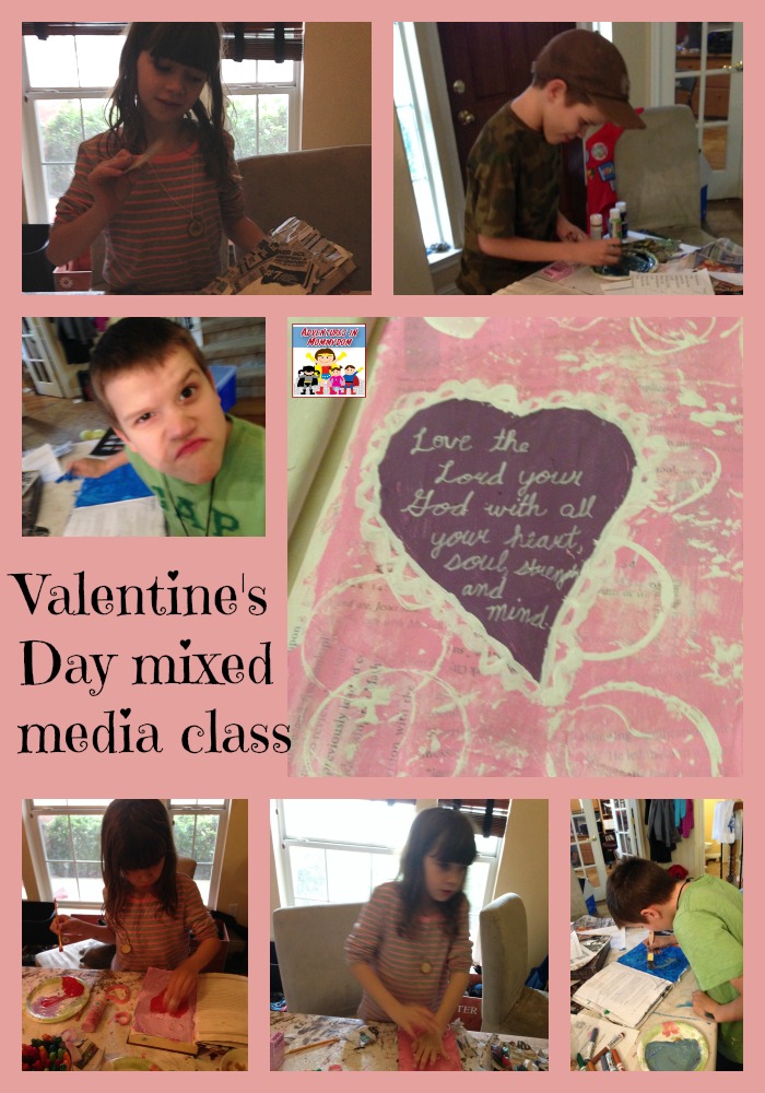 Valentine's Day mixed media class