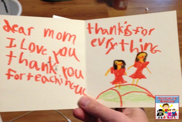 homeschool mother's day card