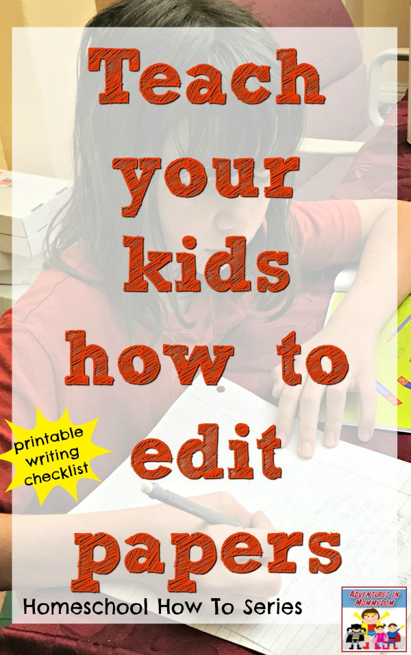 teach your kids how to edit papers